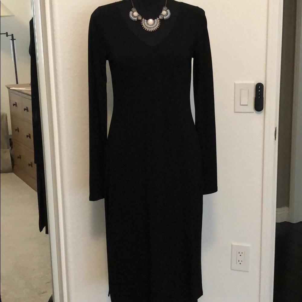 Black side slit dress